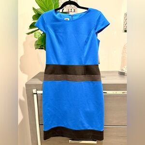 Anne Klein Vibrant Blue and Black Mini Dress